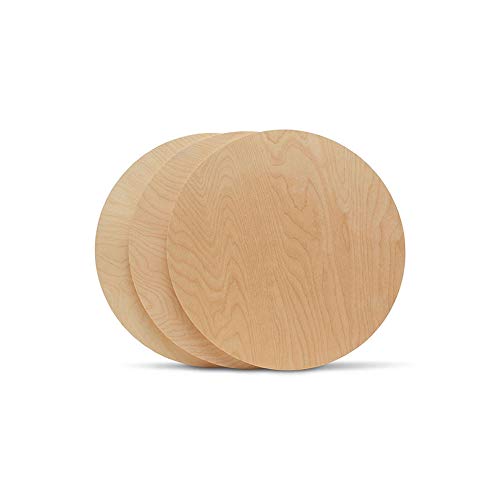 Wood Plywood Circle Plaques 9 inch, 1/2 Inch Thick, Pack of 3 Round Birch Wood Cutouts, Unfinished for Crafts and DIY Signs, by Woodpeckers