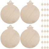 VOSAREA 50pcs DIY Christmas Wooden Hanging Ornaments with Hole Wood Unfinished Cutout Tag Blank Cutouts Natural Wooden Slices for Centerpieces DIY VOSAREA