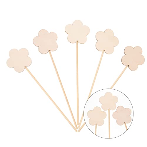 Toyvian 8pcs Girl Fairy Wands Stickers Unfinished Princess Wand Kit Homemade DIY Wood Flower Wand DIY Wooden Star Wands Unfinished Wood Crafts for Toyvian
