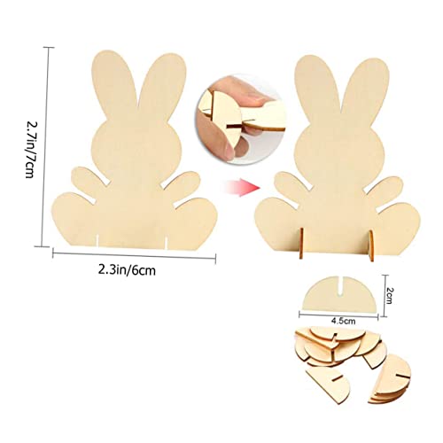 Holibanna 10pcs Handmade Rabbit Material Farmhouse Easter Egg Table Signs Unfinished Bunny Decor Easter Table Decor Tray Decor Unfinished Bunny Table Holibanna