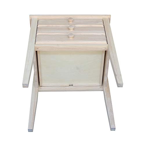 International Concepts Accent Table with Drawers Unfinished