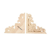 MUXSAM Furniture Applique, 8x8cm/3.15"x3.15", Wood Carved Corner Onlay Unpainted Frame Decal for Wall Cabinet Door Bed Dresser Mirror MUXSAM