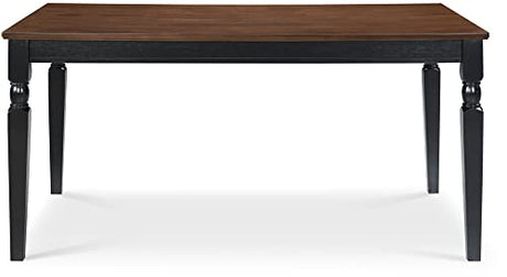 Finch Provence Farmhouse Table, Two-Toned Wood with Turned Legs, Traditional Rustic Furniture Decor for Kitchen or Dining Room, 60" Inch Tabletop, Finch