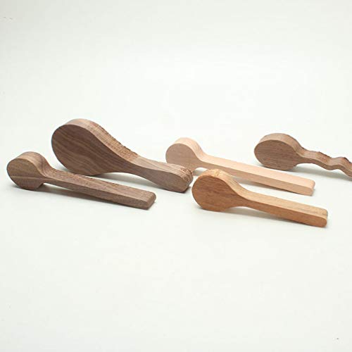 HEALLILY Wood Carving Spoon Walnut Blank Unfinished Wooden Spoon Craft Whittling Kit for Beginner Whitteler Wood Carvers HEALLILY