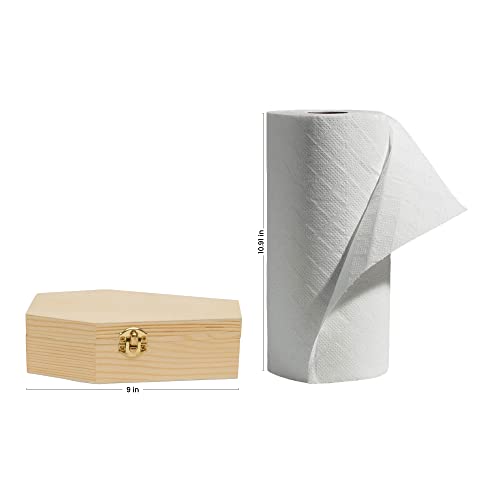 Woodpeckers Small Halloween Coffin Box, 9 Inch, Pack of 2, Unfinished Wood, Use As Halloween Décor and Halloween Crafts, Pet Casket Woodpeckers