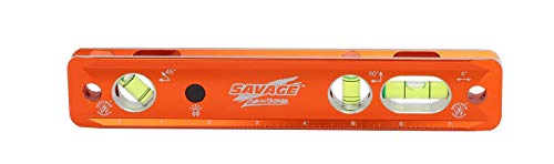 Swanson Tool Co TLL049M Savage Lightning Aluminum Torpedo Magnetic Illuminated Levels, 9", 3 Vials - WoodArtSupply