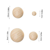Yardenfun 40pcs Wooden Wheel Craft Wood Balls Solid Wood Wooden Wooden Balls Solid Bead Nonporous Accessories Round Wreath Wood Color Wooden Beads Yardenfun