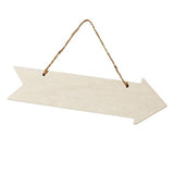 JANOU 3pcs Unfinished Wood Sign Blank Arrow Shape Hanging Wooden Plaque DIY Craft Project Wood Sign with Rope Door Wall Art Decorative, 3x11 Inch JANOU