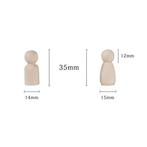 NUOBESTY Natural Unfinished Wooden Peg Doll Bodies Family Member Great for Arts and Crafts 20 Pcs - WoodArtSupply