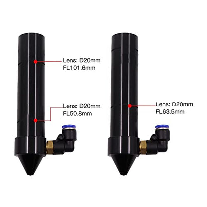 FONLAND CO2 Laser Head Set for Focusing Lens D18 FL38.1& D20 FL50.8/63.5/101.6mm Reflection Mirror 25mm for Laser Engraving Cutting Machine - WoodArtSupply