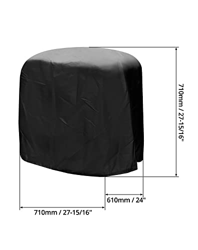 QWORK Dustproof Miter Saw Cover, 210D Oxford Cloth with Bottom Drawcord Fits Most Miter Saws, Planers, Machine Tools, Rustproof and Waterproof, Black