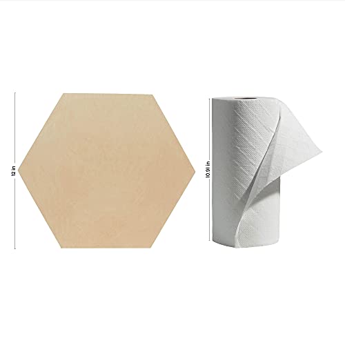 Unfinished Wooden Hexagon Blanks 12-inch, Pack of 2 Hexagon Cutouts for Craft Wood Shapes and Honeycomb Decoration, by Woodpeckers Woodpeckers