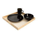 Wooden Nested Serving Trays - Set of 5 Unfinished Trays with Cut-Out Handles for Crafts, Serving, and Home Décor (Square) Creative Hobbies