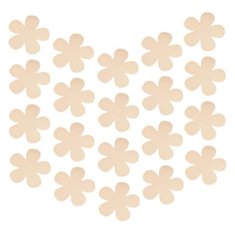 KALLORY 20pcs Decor Crafts Coasters Wood Coaster DIY Accessories Flower Wood Blanks Unfinished Wood Slices Flower Tag Wood Slices Blank Wood Chip KALLORY