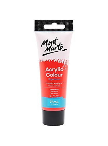 Mont Marte Acrylic Paint Studio 75ml - Vermilion - WoodArtSupply