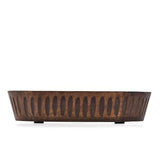 Samhita Mango Wood Decorative Bowls for Home Décor, Decorative Long Wooden Bowl for Table Centerpiece (10" x 6" x 2") Samhita