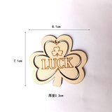 3 Pieces St. Patrick's Day Blank Wooden Ornament, Unfinished Hanging Shamrock Wooden Pendant, Clover Shaped Wood Embellishments with Twines for Irish Attria