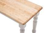 Boraam Farmhouse Bench, White/Natural 14 x 48 x 18 Boraam