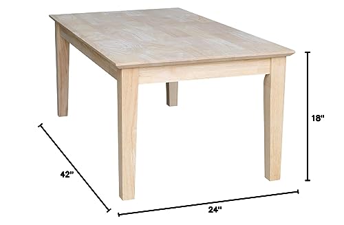 International Concepts Tall Shaker Coffee Table, Unfinished IC International Concepts