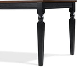 Finch Provence Farmhouse Table, Two-Toned Wood with Turned Legs, Traditional Rustic Furniture Decor for Kitchen or Dining Room, 60" Inch Tabletop, Finch