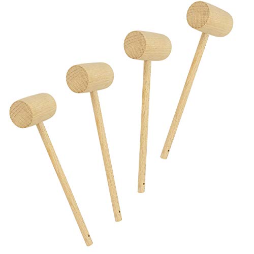 Southern Homewares Wooden Crab Mallet Seafood Lobster Shellfish Cracker Hardwood Hammer Set of 4 Southern Homewares