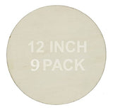 12 Inch Unfinished Round Wood Circles for Crafts, Door Hangers, Clocks, DIY Décor, Paint or Embellish – Wooden Plaque Disc Ready to Decorate | 9 Pack Creative Hobbies