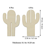Creaides 12pcs Cactus Wood DIY Crafts Cutouts Wooden Cactus Tabletop Decoration for DIY Projects Hawaii Summer Holiday Party Supplies Creaides
