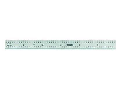 General Tools Flexible 6-Inch Straight Edge Ruler #616, Stainless Steel - 4 Graduations – 1/32 inch, 1/64 inch On One Side, 1/10”, 1/100” On The - WoodArtSupply