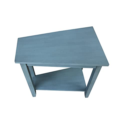 IC International Concepts International Concepts Keystone Accent Table, Ocean Blue - Antique Rubbed - WoodArtSupply