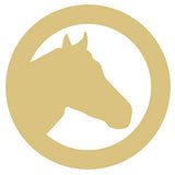 Circle Frame Horse Head Cutout Unfinished Wood Rodeo Derby Cowboy Rustic Western Door Hanger MDF Shape Canvas Style 1 (12") Diverse Woodworking