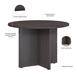 Bush Business Furniture Round Conference Table with Wood Base, Circular Meeting Room Desk for 4 Users, 42W, Storm Gray Bush Business Furniture