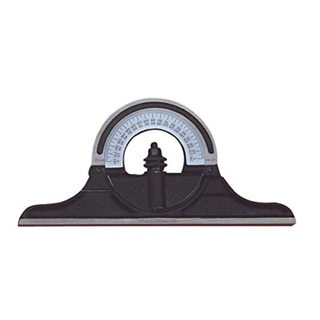 Starrett Protractor Head for Combination Squares, Combination Sets and Bevel Protractors - Reversible Head, Black Wrinkle Finish-Chrome on Turret - Starrett