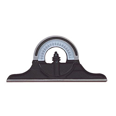 Starrett Protractor Head for Combination Squares, Combination Sets and Bevel Protractors - Reversible Head, Black Wrinkle Finish-Chrome on Turret -