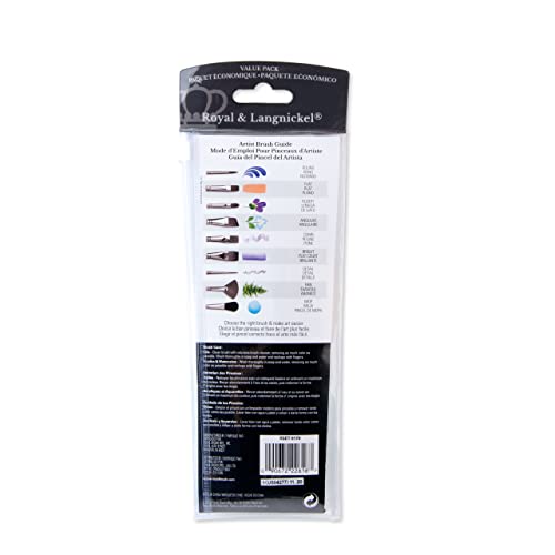 Royal & Langnickel Royal Zip N' Close Gold Taklon Clear Acrylic Variety 7-Piece Brush Set Royal & Langnickel