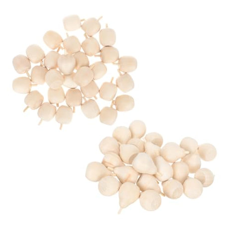 Holibanna 40pcs Wooden Fruit Ornaments DIY Fruit DIY Wooden Fruit Crafts Unpainted Wooden Pears Unfinished Wooden Holibanna