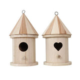 EXCEART 2Pcs Wooden Bird House Unfinished Birdhouse to Paint Hanging Birdhouse for Outside, Garden Patio Decorative EXCEART
