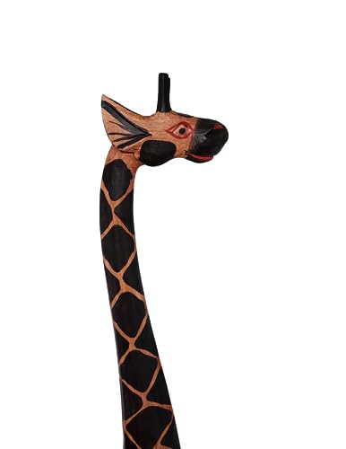 Extra Tall 5' Giraffe Hand Carved Wooden African Statue Sculpture - WoodArtSupply