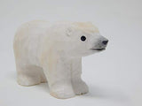 Selsela White Polar Bear Keychain Ring Clip Charm Miniature Wood Mini Figurine Small Animal Selsela