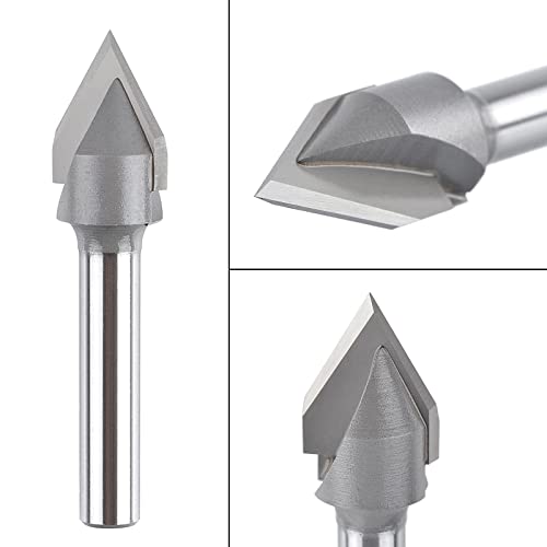 SpeTool 45 Degree V Groove Router Bit Carbide Tip V Bit with 1/4 Shank 1/2 Inch Cutting Diameter CNC Woodworking Engraving Carving Bits SpeTool
