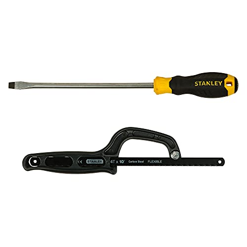 STANLEY PLUMBER-KIT All-in-One Kit for Home&DIY Use (8-Pieces) - Includes Pipe Wrench, Water Pump Plier, Ball Pein Hammer, Screwdriver, Chisel, Stanley