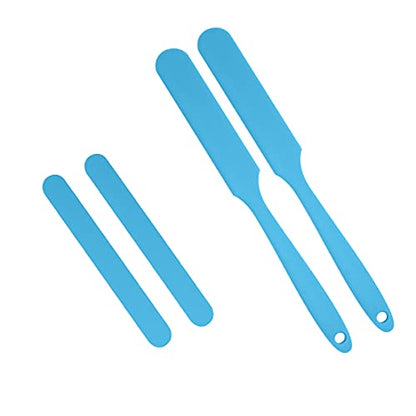LAM Silicone Stir Sticks Kit, 2 PCS Silicone Resin Popsicle Sticks & 2 PCS Silicone Spatula Scraper for Mixing Resin, Wax, Paint, Epoxy, DIY Crafts,