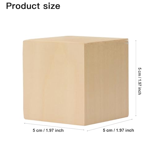 4 Pack Unfinished Basswood Carving Blocks Kit, 2 x 2 x 2 Inch Unfinished Bass Wood Cube Whittling Soft Wood Carving Block Set for Kids Adults Wood PONGJA