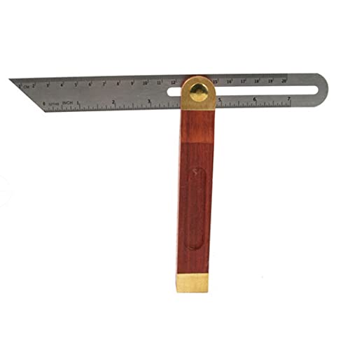 Sliding T-Bevel Gauge - T-Bevel with Stainless Steel Rule, Woodworking T Bevel Angle Finder with Hardwood Handle, Inches/Metric Marks Tshiwort