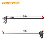 POWERTEC 71788 24 Inch and 36 Inch Bar Clamps with Spreader, Trigger Clamps for Woodworking, One-Handed Carpenter Quick Clamp Sets for Gluing, Wood POWERTEC