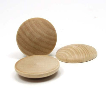 Mylittlewoodshop - Pkg of 12 - Domed Circle Disk - 1-1/2 inches in Diameter and 5/16 Thick Unfinished Wood(WW-DD1500-12) - WoodArtSupply