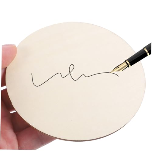 Tofficu 20pcs DIY Graffiti Wood Chips Christmas Decor Wooden Plate Decoupage Paper Round Cutout Tiles Unfinished Wood Circles Unfinished Wooden Board Tofficu