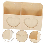 MAGICLULU 4 Pcs Love Envelope Box Kids Educational Toy Stationery Holder Woody Toy Kids Pencils Unfinished Wooden Mailbox Unfinished Wood Crates MAGICLULU