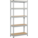 Topeakmart 5-Tier Utility Shelves, Metal Storage Shelves Garage Shelving Unit Adjustable Garage Storage Shelves Storage Racks Heavy Duty Shed Topeakmart