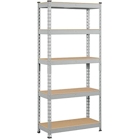 Topeakmart 5-Tier Utility Shelves, Metal Storage Shelves Garage Shelving Unit Adjustable Garage Storage Shelves Storage Racks Heavy Duty Shed Topeakmart