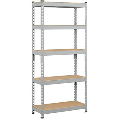 Topeakmart 5-Tier Utility Shelves, Metal Storage Shelves Garage Shelving Unit Adjustable Garage Storage Shelves Storage Racks Heavy Duty Shed
